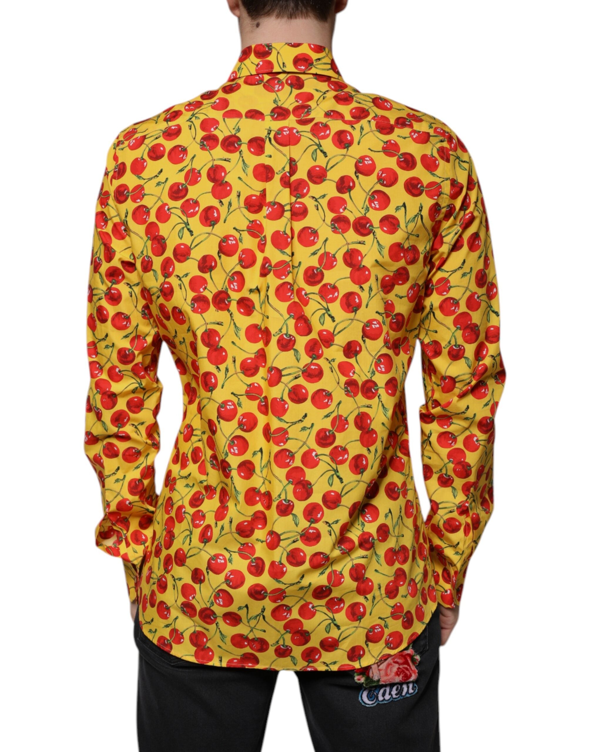Dolce & Gabbana Yellow Cherry Cotton Shirt MARTINI